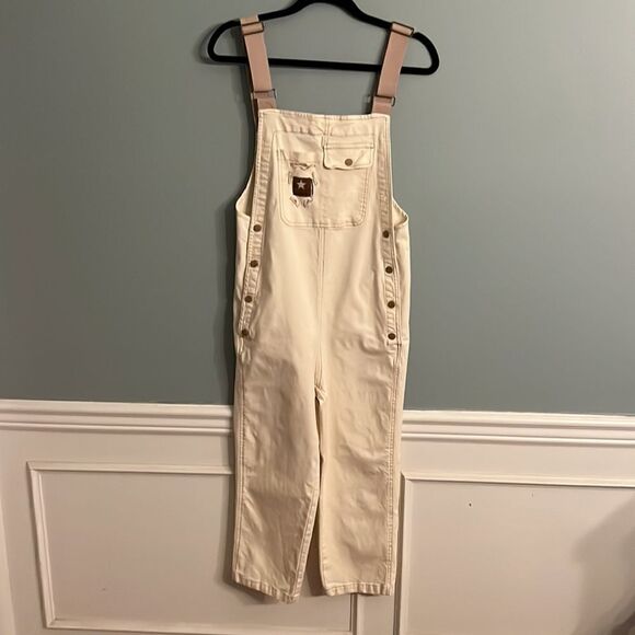 Women’s Small cute neutral overalls creamy beige - Picture 8 of 13